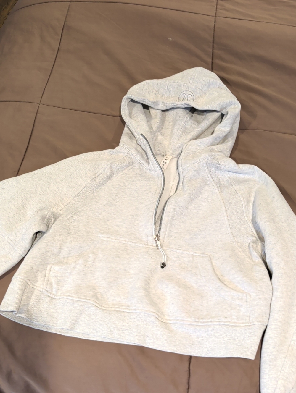 lululemon athletica Light Gray Hooded Half-Zip Sweatshirt